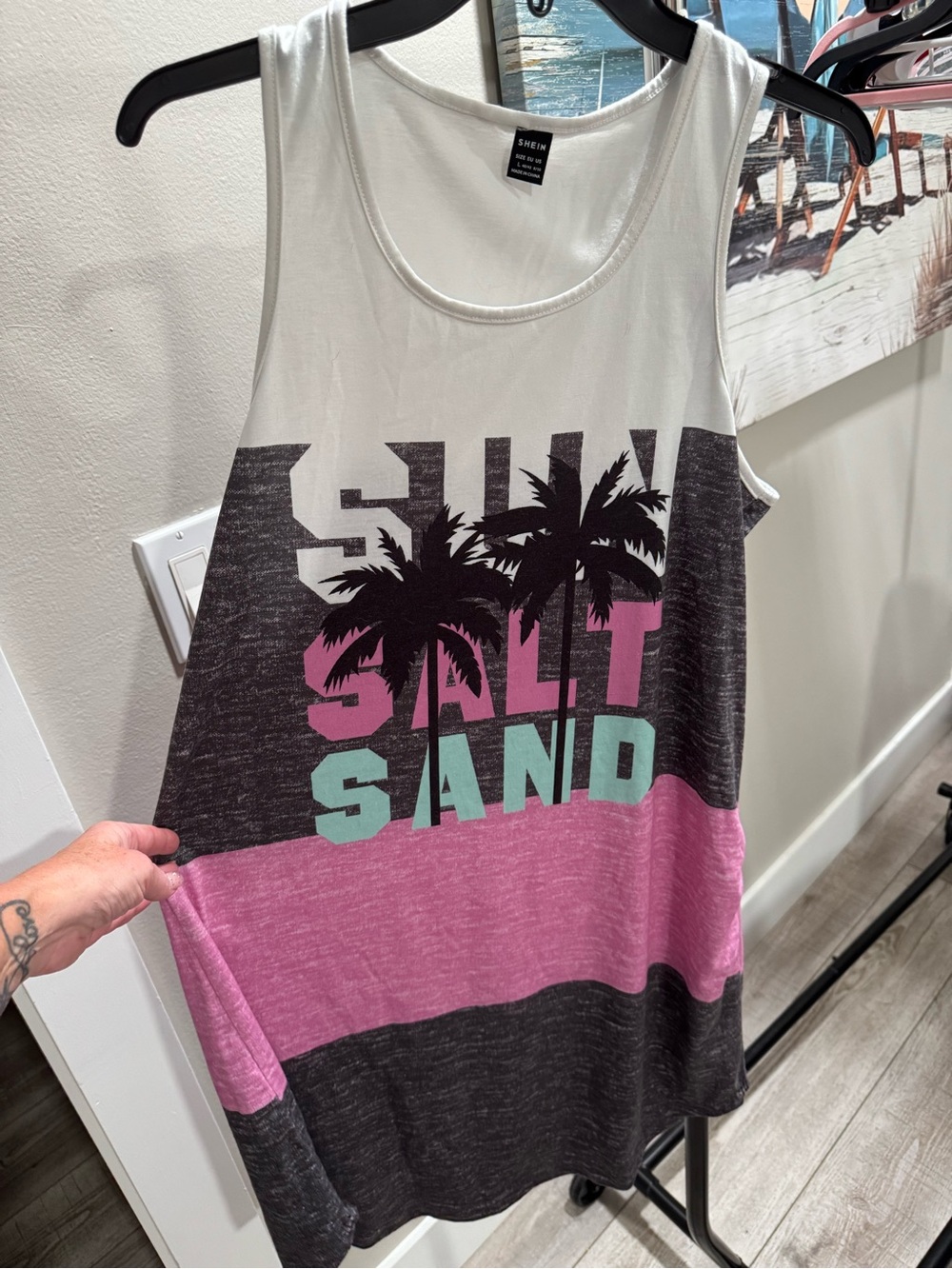 Salt Sand' Colorblock Cover Up - White, Pink, Black